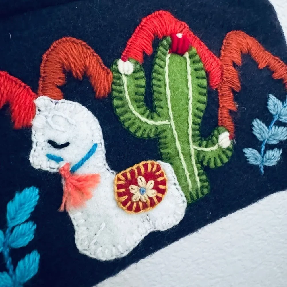 Peru Llama Alpaca Boho Wool Sumaq Qara Zipper Cosmetic Bag